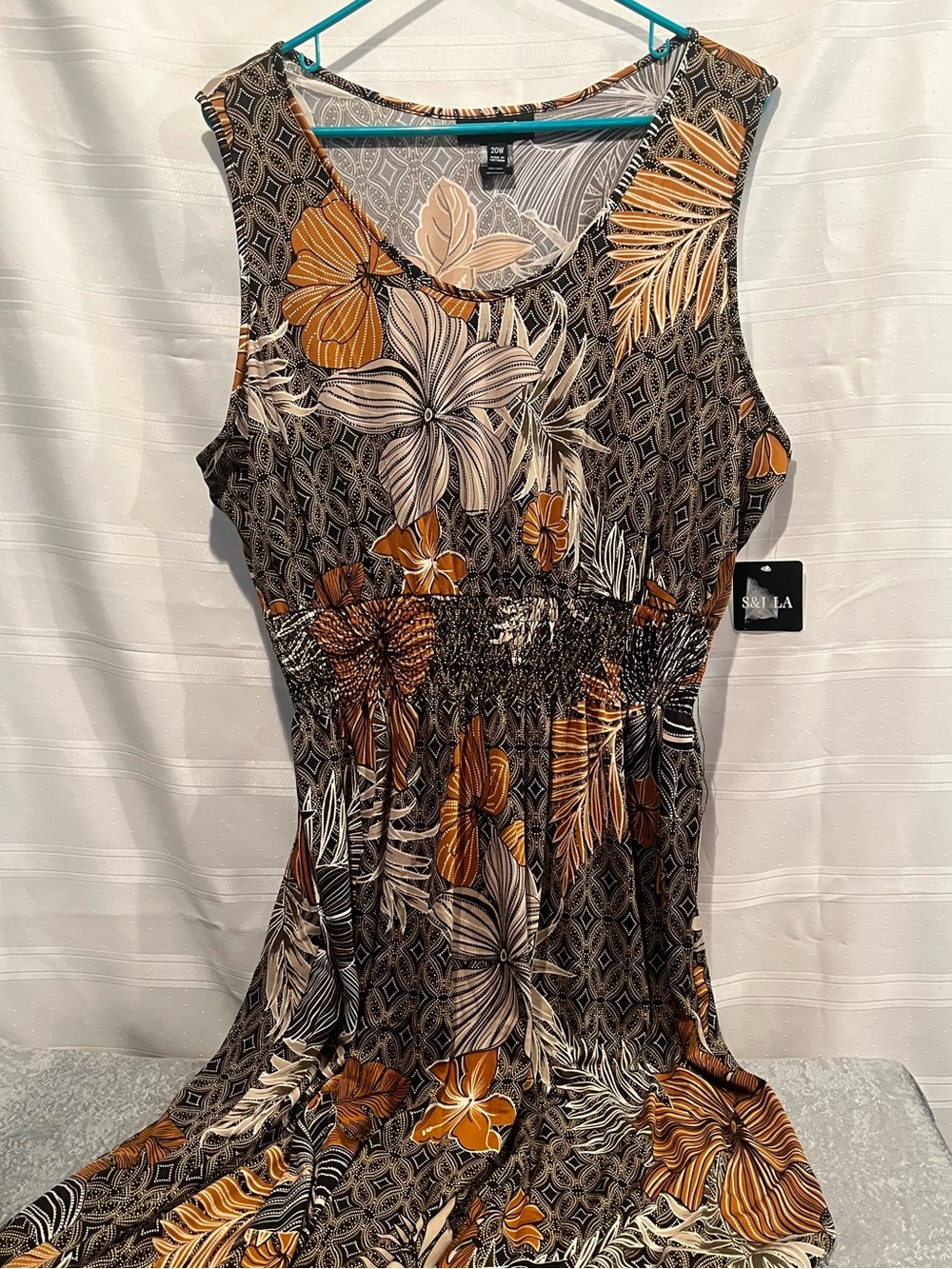 NWT S&L LA Floral Sleeveless Maxi Dress - Brown & Mustard Floral